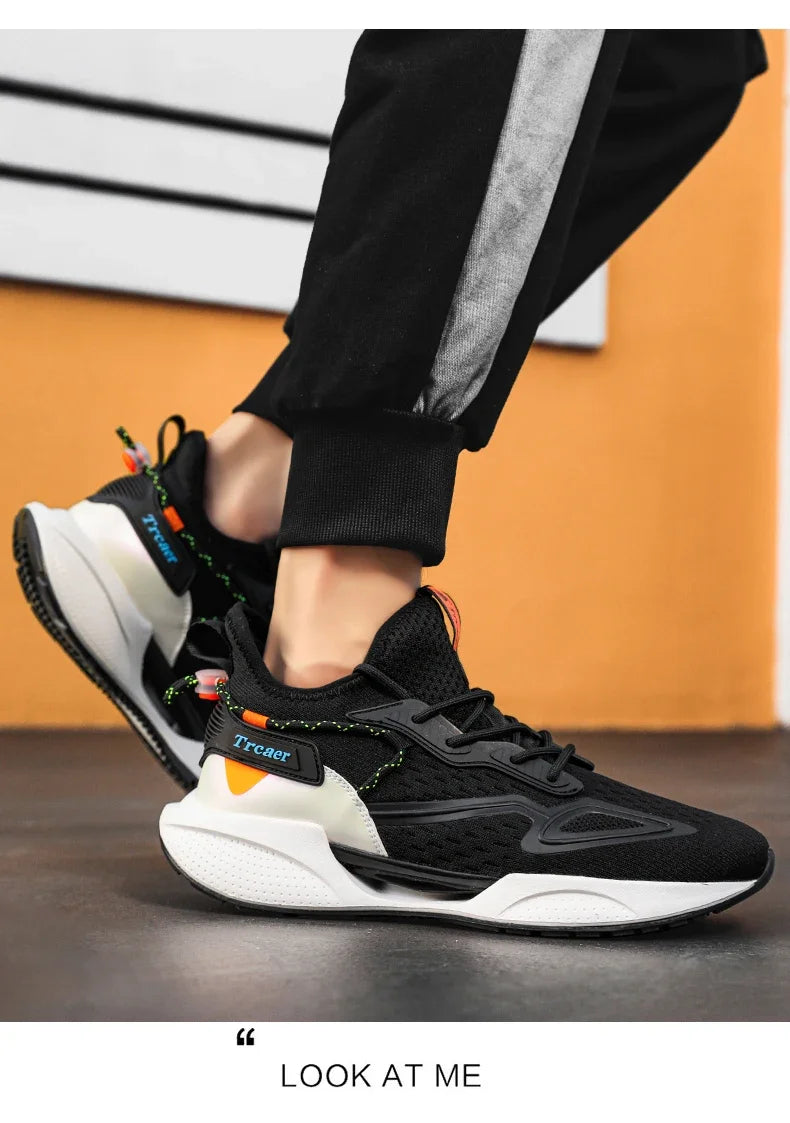 Sneakers Men High-quality Running Shoes with Popcorn Shoe Comfortable Unisex Running Walking Casual Tennis Shoe Breathable Light GONZALES ONLINE SHOP