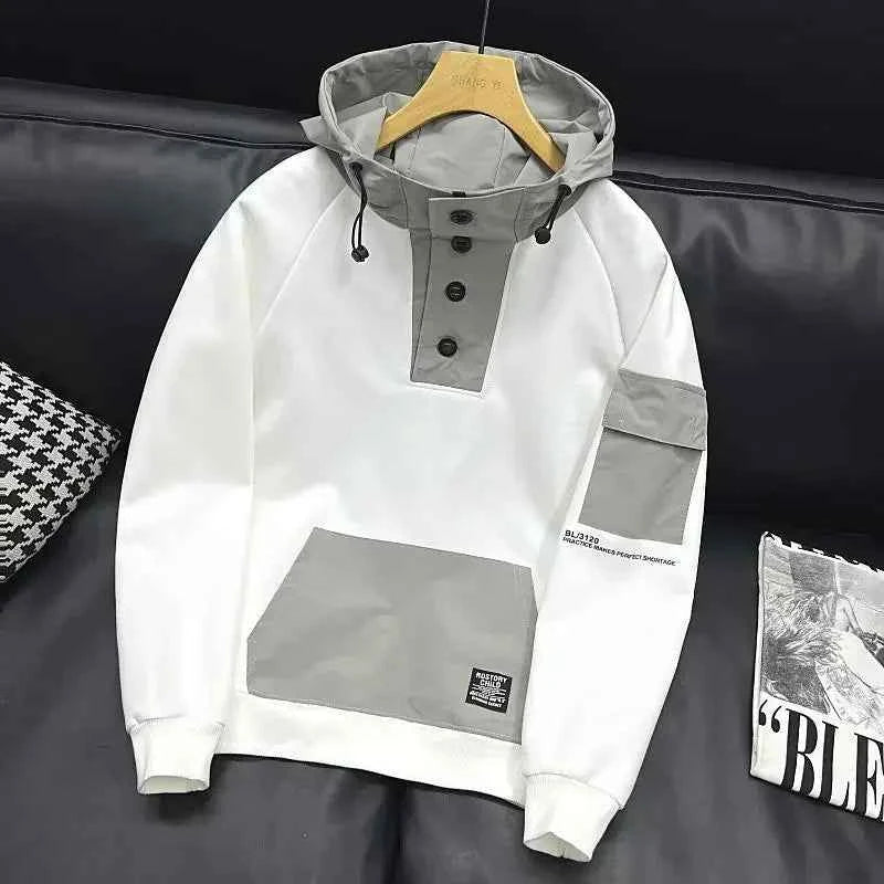Slim Fit Men's Hooded Sweatshirt Tops Harajuku Fashion Male Hoodie Streetwear Korean Style No Brand Novelty And Simple New In
