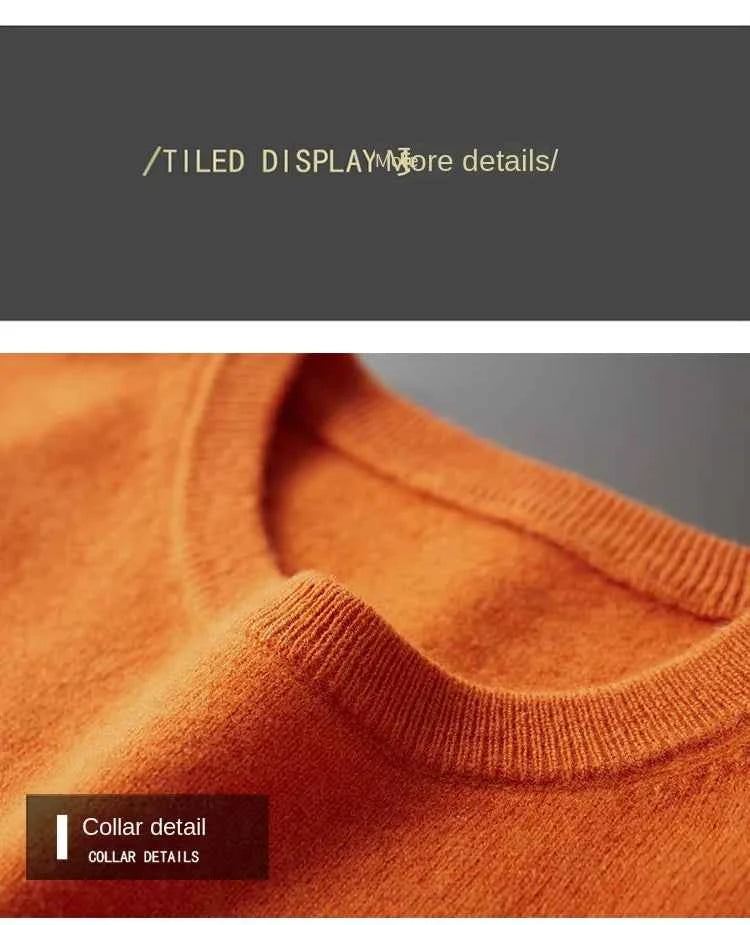 2025 Cashmere Sweater O-neck Pullovers Men's Loose Oversized M-3XL Knitted Bottom Shirt Autumn Winter New Korean Casual Men Top