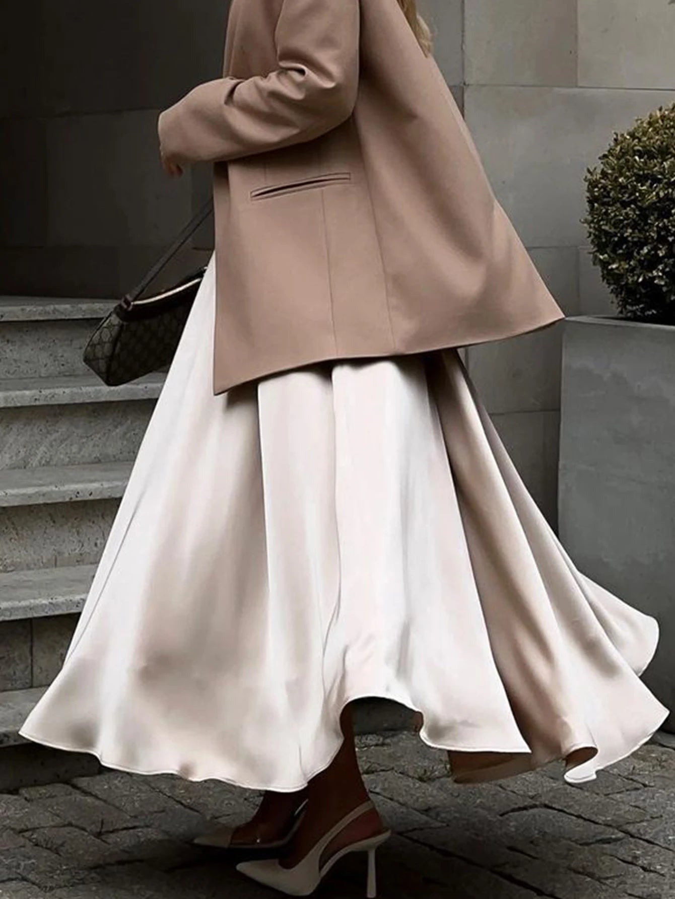 Sexy fashion maxi satin skirt women summer high waist long skirts elegant black white party skirt for woman clothing streetwear GONZALES ONLINE SHOP