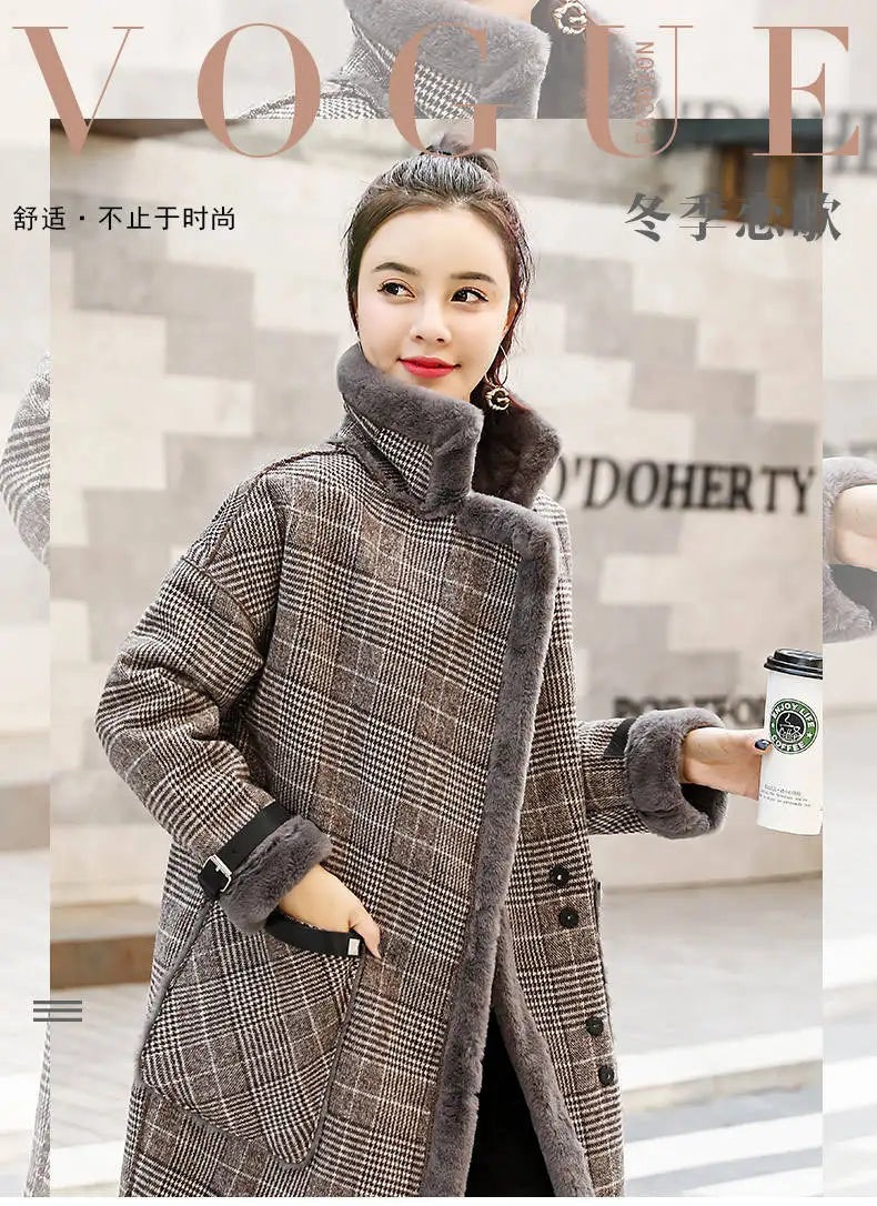 Coat Loose Women Woolen s Elegant Female Korean Chic Casual Long Fashion Warm Overcoat GONZALES ONLINE SHOP