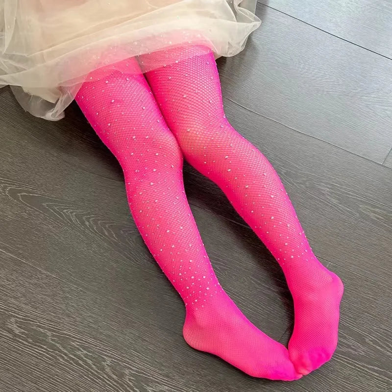 Girls' Baby Fishing Net Stockings Children's Rhinestone Jumpsuit Fashion Socks Women's Tight Long Sock Highly Elastic Leggings GONZALES ONLINE SHOP