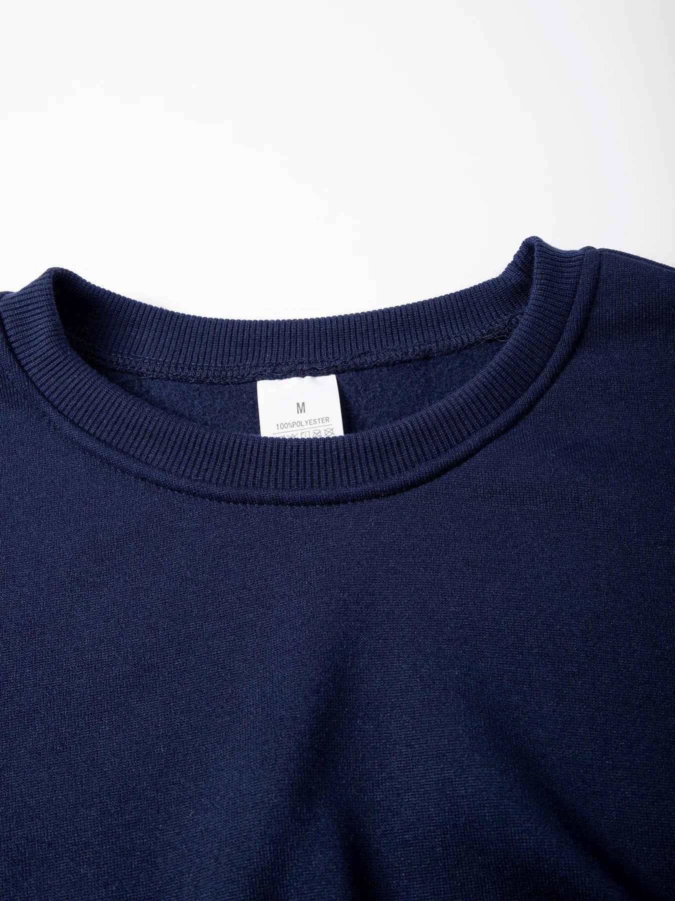 Men's Crew Neck Sweatshirts Solid Color Sweatwear Spring Outdoor Casual Daily Long Sleeve Pullover Hoodie Man Sportswear