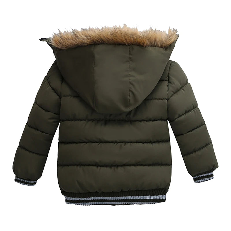 1 2 3 4 5 Years Winter Baby Boys Jacket Classic Keep Warm Fashion Girls Coat Hooded Zipper Outerwear Birthday Gift Kids Clothes GONZALES ONLINE SHOP