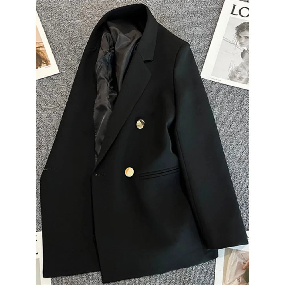 Women Suit Blazer Elegant Coat 2025 Spring Autumn Fashion Korean Blazer Luxury Double Breasted Jacket Solid Ladies Tops Clothes GONZALES ONLINE SHOP