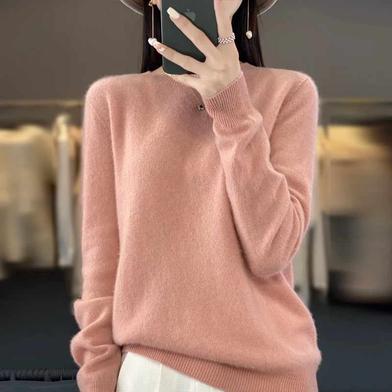 New cashmere sweater women's sweater in autumn and winter 100% merino wool fashion O-neck autumn warm pullover top GONZALES ONLINE SHOP