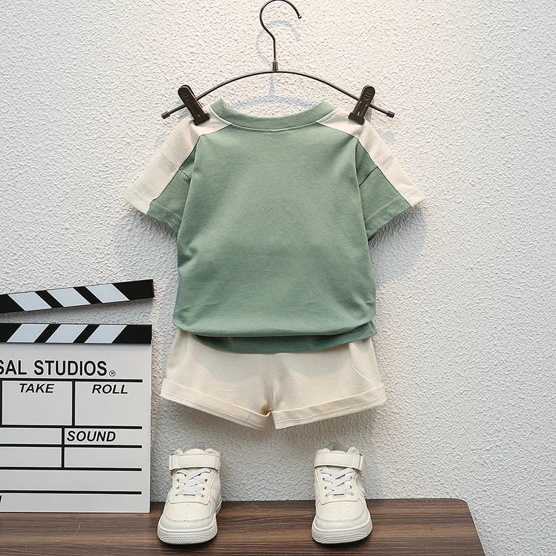 New Summer Baby Boys Clothes Sets Fashion Cotton Letter Printing T-shirts+Tooling Shorts 2pcs Kids Outfits for Infant Tracksuit GONZALES ONLINE SHOP