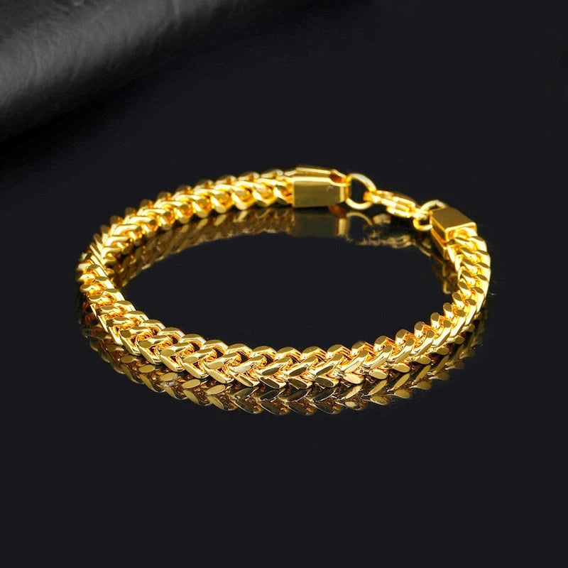 Fashion Stainless Steel Whip Chain Bracelet Personalized Simple Men's Hip Hop Casual Titanium Steel Jewelry Gift for Friends GONZALES ONLINE SHOP