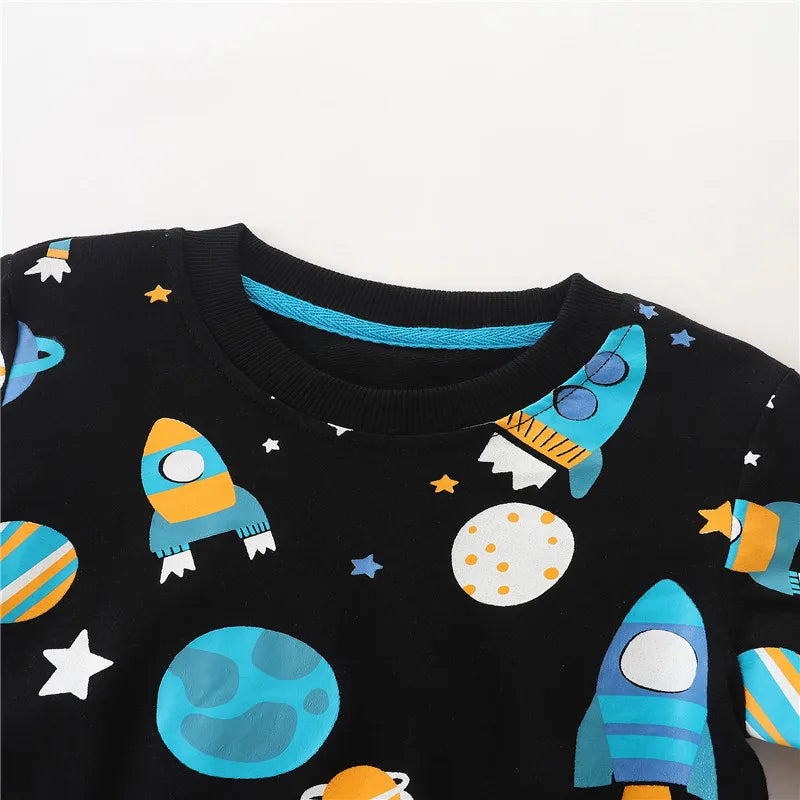 Jumping Meters New Arrival Rockets Print Boys Sweatshirts Autumn Spring Children's Clothes Toddler Kids Hoodies Shirts GONZALES ONLINE SHOP