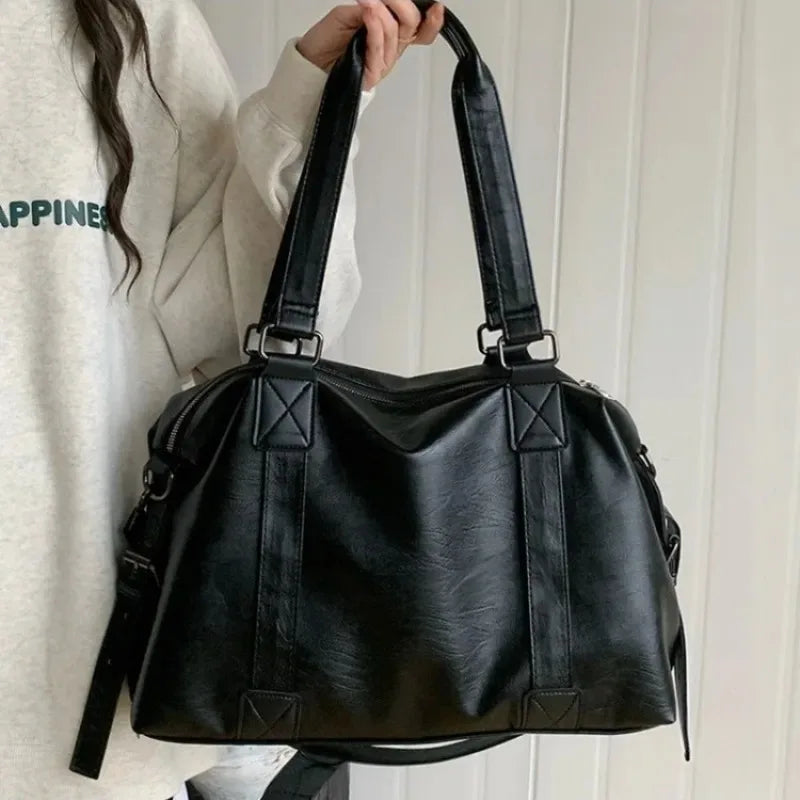 Fashion Tote Bag Leather Women Bag Simplicity Handbag Solid Vintage Shoulder Messenger Bag for Ladies GONZALES ONLINE SHOP