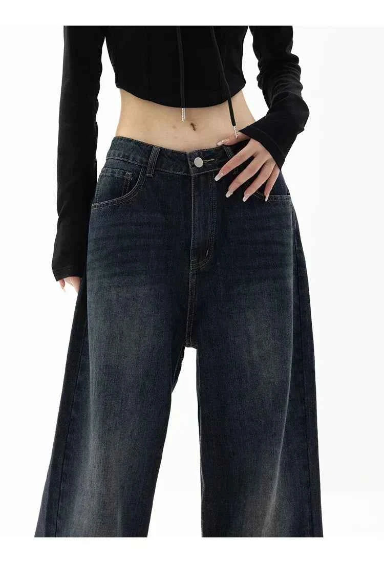 Vintage Baggy High Waist Jeans Women Y2K Wide Leg Oversized Harajuku Popular Fashion Autumn Streetwear Men Jeans Pants