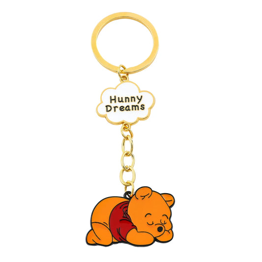 Disney Winnie the Pooh Keychain Cartoon Figure Pooh Bear Metal Badge Pendant Keyring Kawaii Key Holder Cute Jewelry Accessories GONZALES ONLINE SHOP