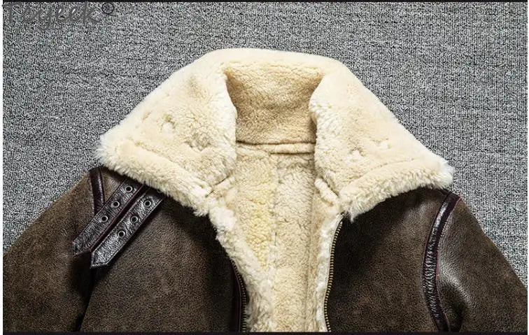 Tcyeek 100% natural genuine male fur jacket.Men winter warm thick wool coat.quality B3 shearling cloth.Plus size Peles GONZALES ONLINE SHOP