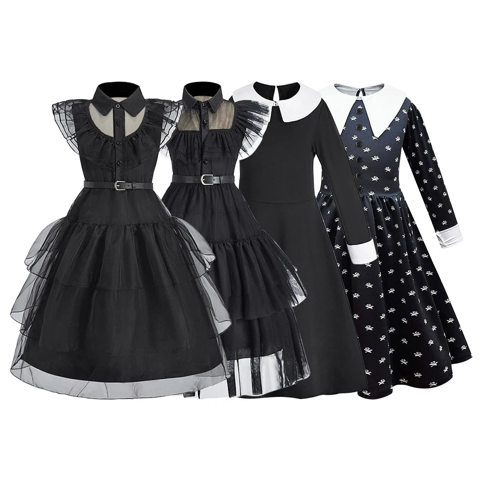 Little Girls Addams Dark Gothic Style GONZALES ONLINE SHOP