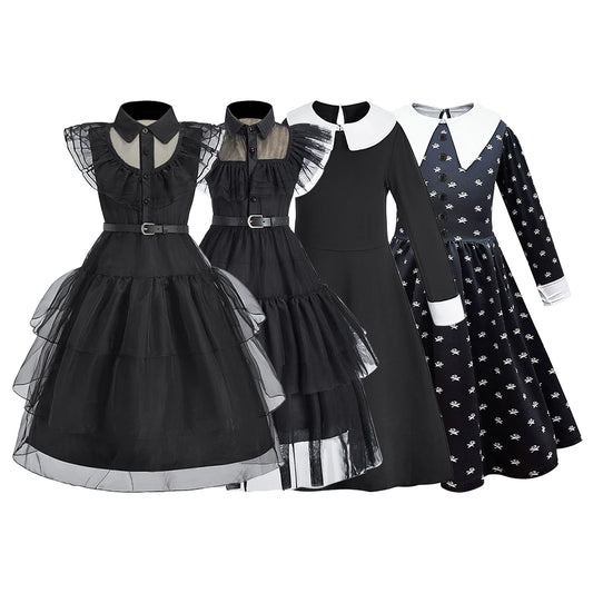 Little Girls Addams Dark Gothic Style GONZALES ONLINE SHOP
