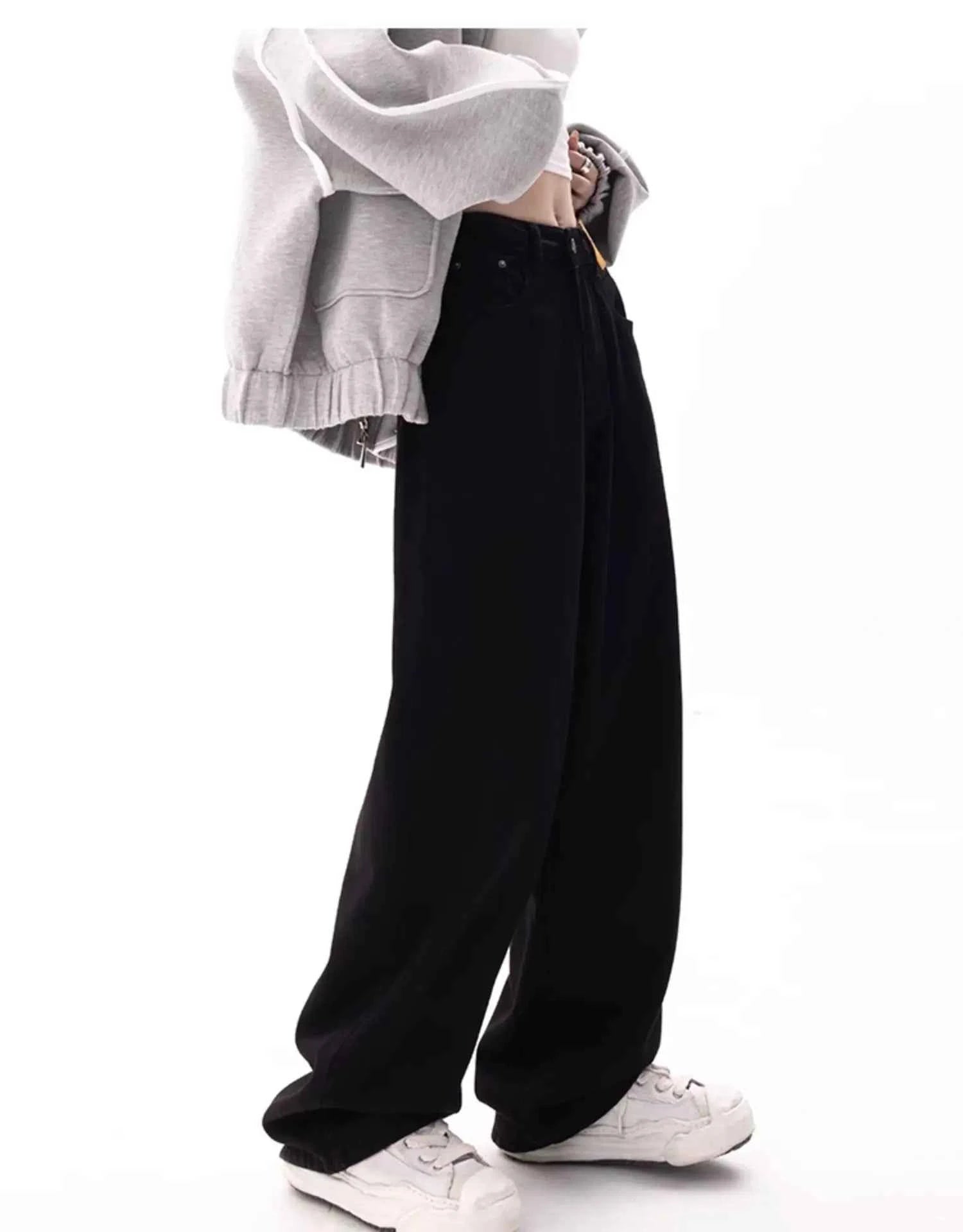 Black Baggy Jeans Women Y2K Harajuku Hippie Korean Oversize Wide Leg Denim Pants Female Casual Kpop Streetwear Trousers