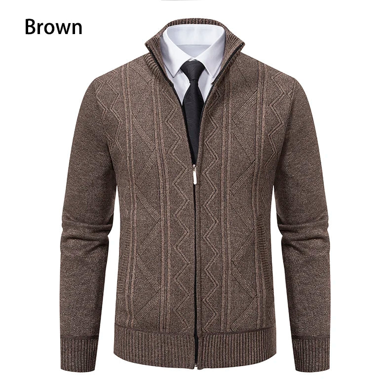 Man Knit Sweater Jacket Fleece Cardigan Amazon Men's Clothes Luxury Brown Jersey Casual Sweatshirts Warm Jumper Korean Coat GONZALES ONLINE SHOP