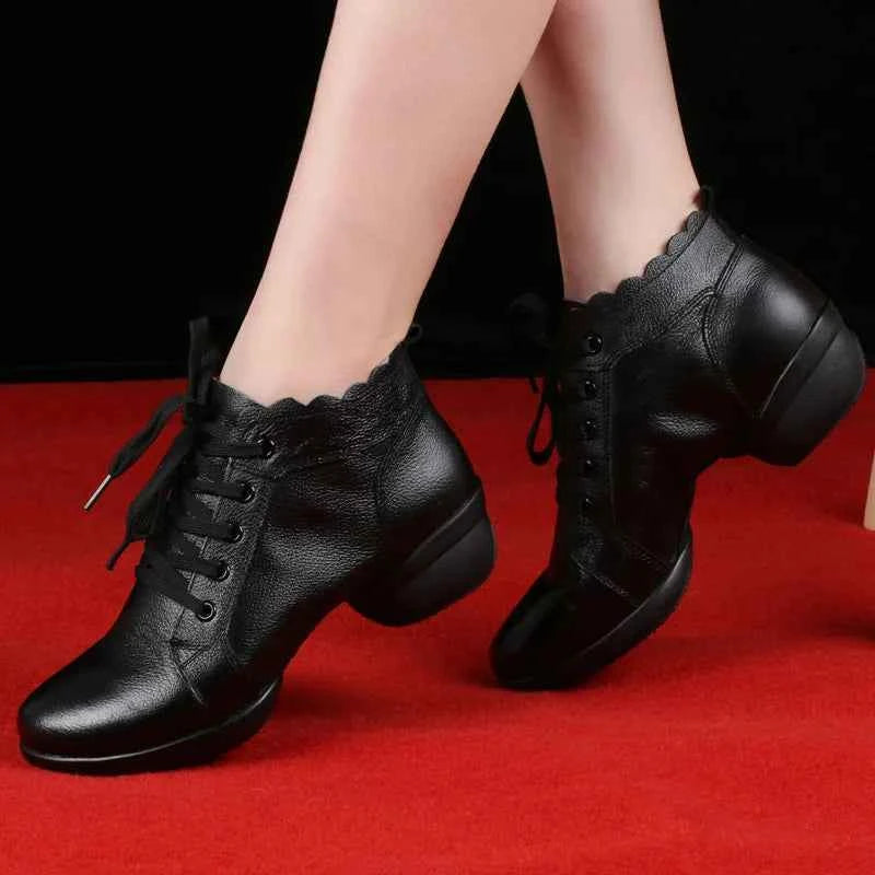 Shoes For Women Fitness Dance Shoes Modern Major Women Shoes Hollow Breathable Jazz Leather Dancing Shoes Sneakers