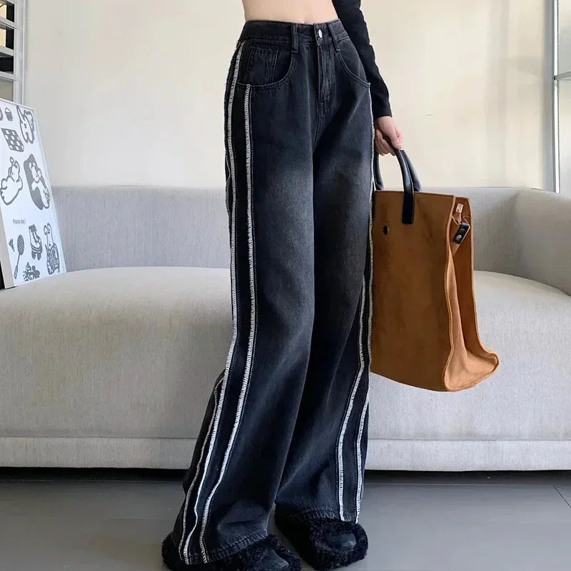 High Waist Shot Trousers Straight Leg Black Pants for Women Cool Fitted Unique 2025 Womens Jeans Korean Style Emo Hippie Cheap R GONZALES ONLINE SHOP