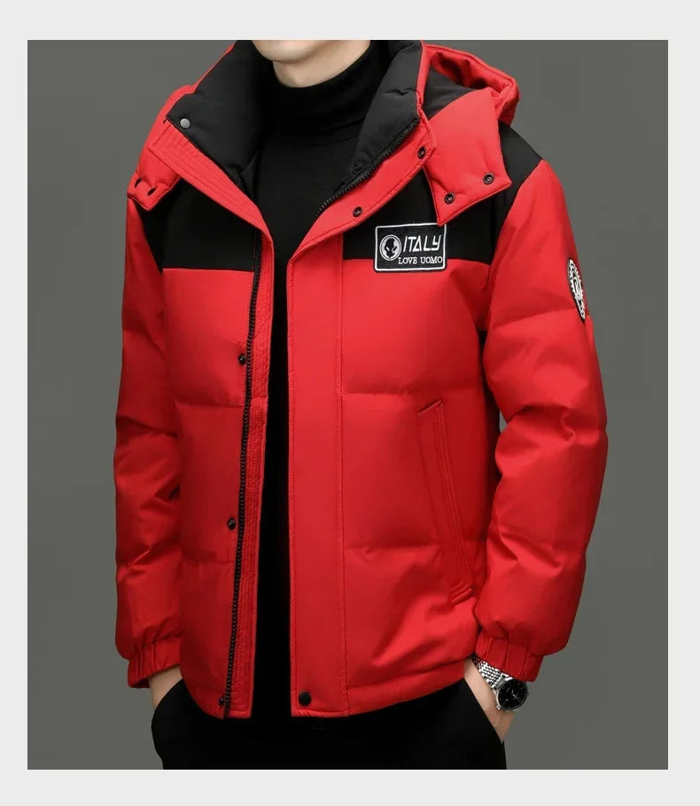 Winter New Down Jacket Men's Thick Warm White Duck Casual Coat Hooded Cold-proof Jack Clothing GONZALES ONLINE SHOP