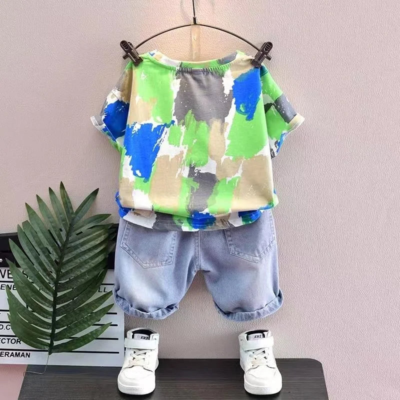 Summer Tracksuit For Boys Set Boy Letter Boy Children Clothing Two piece Set Kids Outfits 2024 New Kids Outfits GONZALES ONLINE SHOP