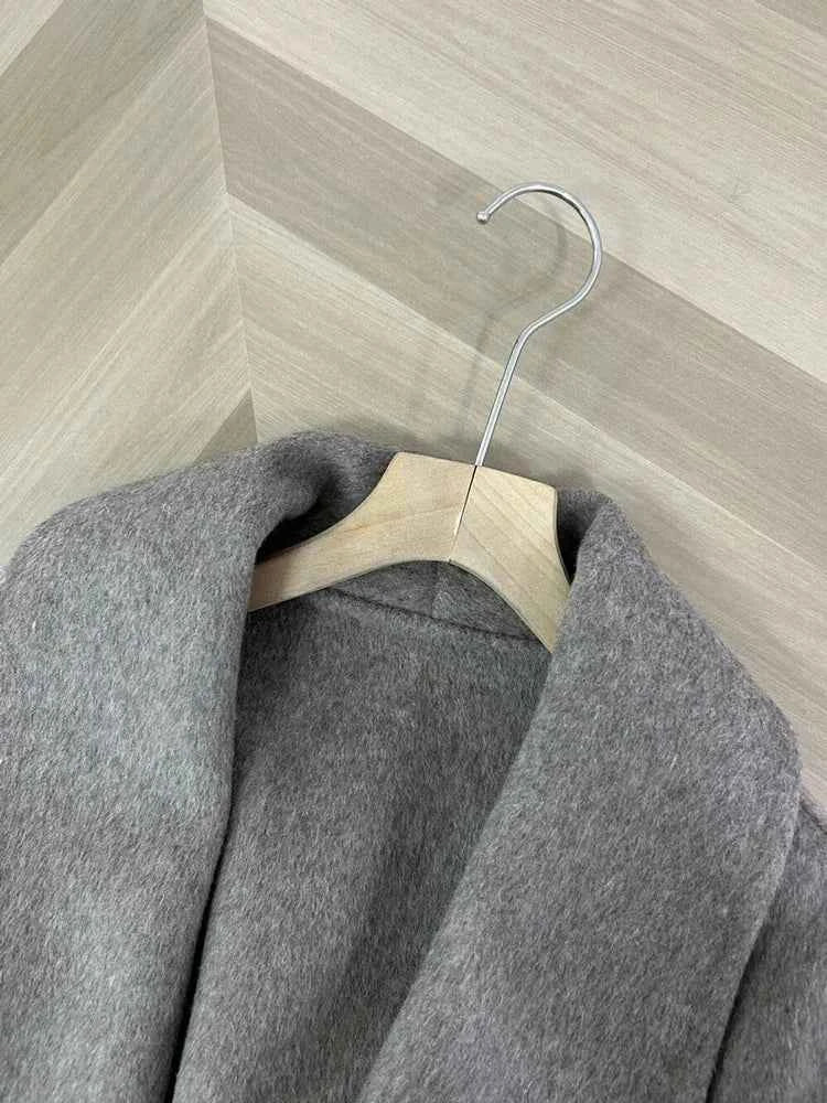 Tossy Fox Fur Wool Overcoat Women's Short Coat Office Lady Elegant Double-sided Woolen Coat 2025 New Cardigan Jackets Loose Wool