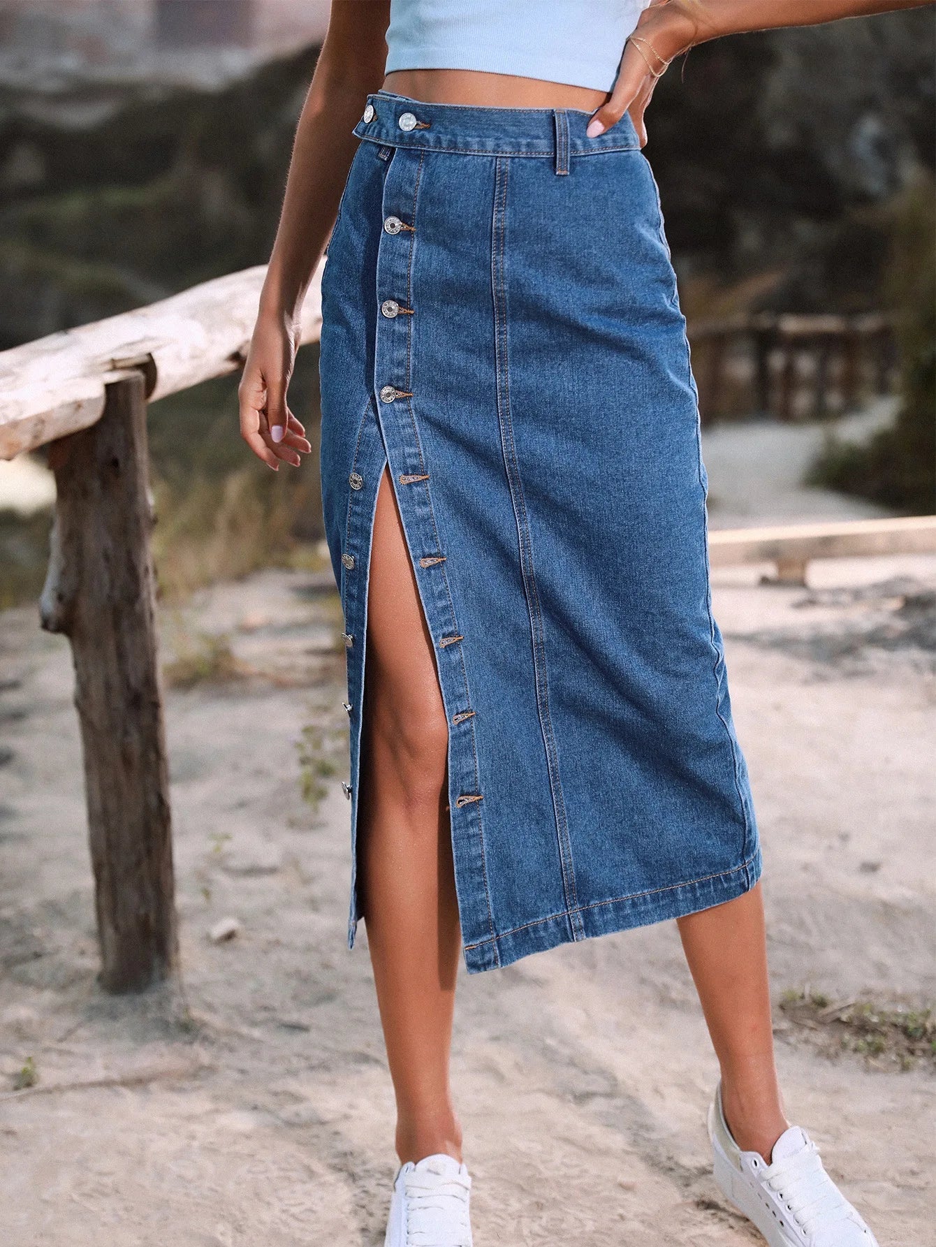 Casual High Quality Maxi Denim Skirts For Women Summer 2024 Fashion Black Jeans Dress Long Y2k Skirt Denim GONZALES ONLINE SHOP