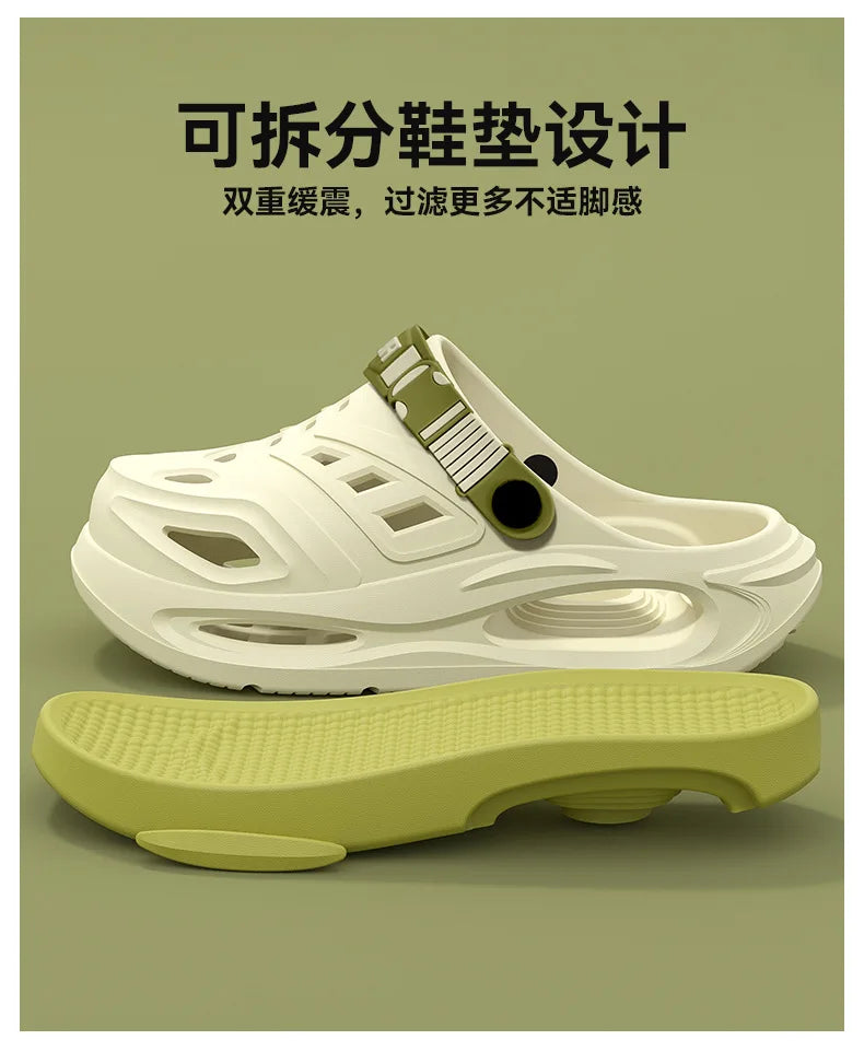 Arch support, anti slip, soft sole, wear-resistant cool slippers for wearing, thick sole breathable odor proof summer hole shoes GONZALES ONLINE SHOP