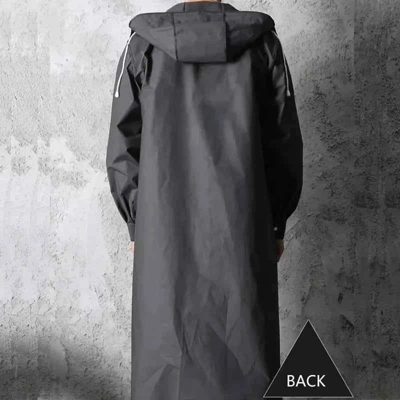 Imperméable Long Unisexe Adulte – Manteau de Pluie Épais à Capuche pour Randonnée & Plein Air