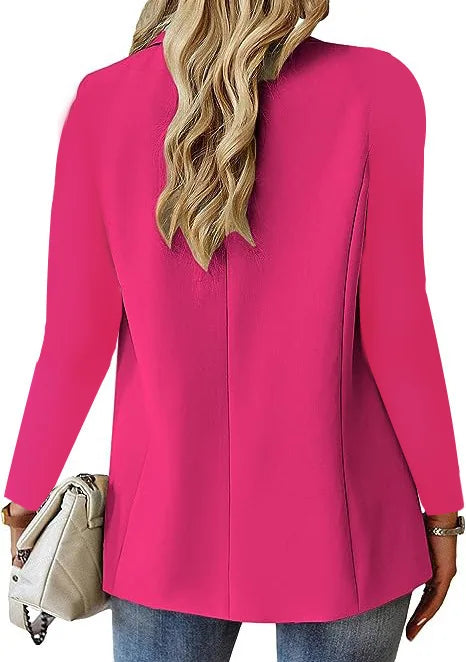 Women's Oversized Blazer Jacket Business Suit Coat Lapel Long Sleeve Solid Button Casual Elegant Coat Trendy Loose Outwear GONZALES ONLINE SHOP