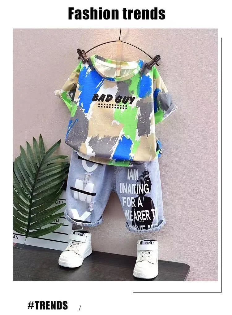 Summer Tracksuit For Boys Set Boy Letter Boy Children Clothing Two piece Set Kids Outfits 2024 New Kids Outfits GONZALES ONLINE SHOP