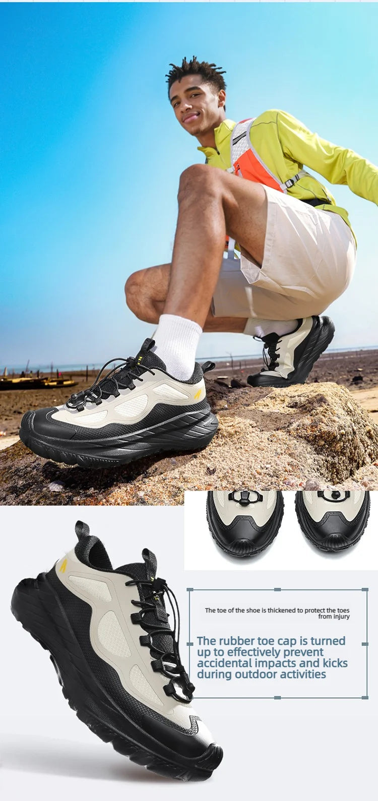 Men Hiking Shoes Waterproof Casual Walking Hiking Boots Outdoor Rubber Camping Trekking Non-Slip Women Mountain Walking Sneakers GONZALES ONLINE SHOP