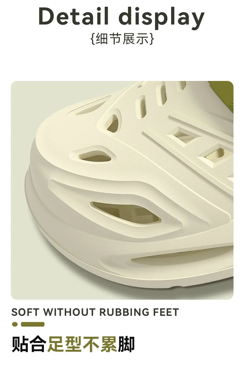 Arch support, anti slip, soft sole, wear-resistant cool slippers for wearing, thick sole breathable odor proof summer hole shoes GONZALES ONLINE SHOP