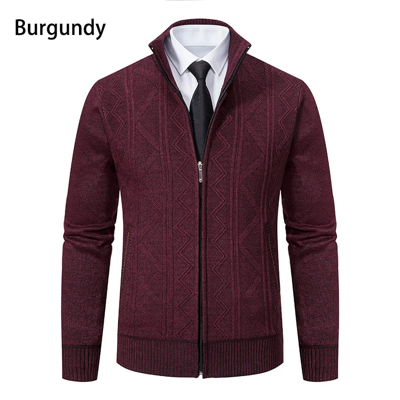 Man Knit Sweater Jacket Fleece Cardigan Amazon Men's Clothes Luxury Brown Jersey Casual Sweatshirts Warm Jumper Korean Coat GONZALES ONLINE SHOP