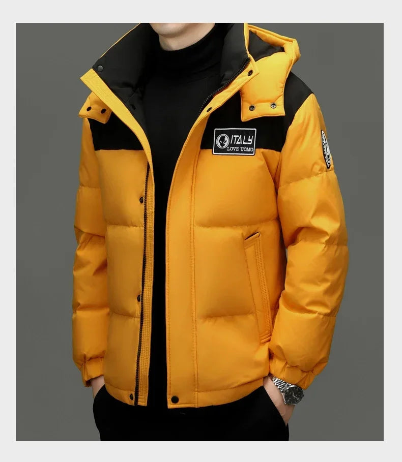 Winter New Down Jacket Men's Thick Warm White Duck Casual Coat Hooded Cold-proof Jack Clothing GONZALES ONLINE SHOP