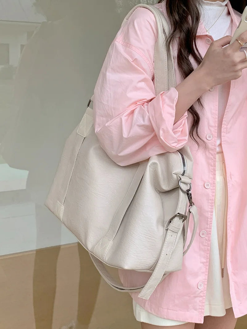 Fashion Tote Bag Leather Women Bag Simplicity Handbag Solid Vintage Shoulder Messenger Bag for Ladies GONZALES ONLINE SHOP