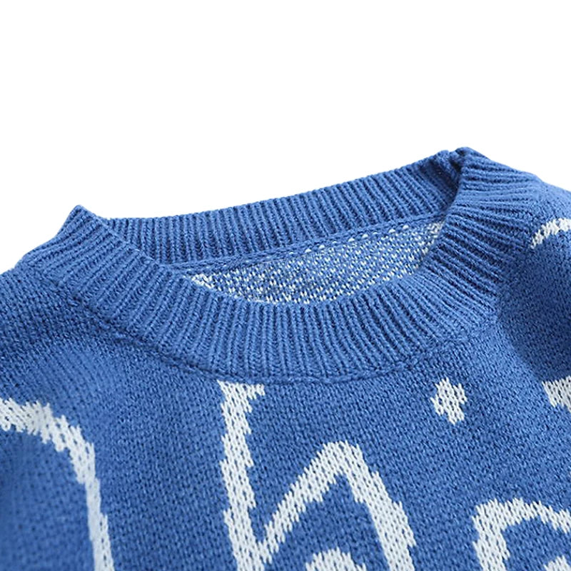 Y2k Vintage Sweater Men 2023 Winter Cartoon Loose Knitted Sweater Japanese Harajuku Hip Hop Streetwear Women Knitwear Pullovers GONZALES ONLINE SHOP