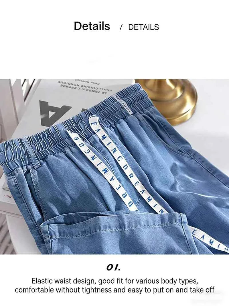 High Waist Straight Leg Denim Jeans Ice Silk Yoga jeans Summer Thin Wide Leg Pants Women's Fashion Comfortable Fit Jeans