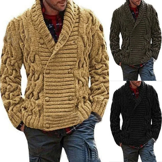 Winter Autumn Men Cardigan Sweater Men's V Neck Warm Knitting Sweaters Male Casual Slim Fit Jumper Clothes Jacket Coat Male 2021 GONZALES ONLINE SHOP