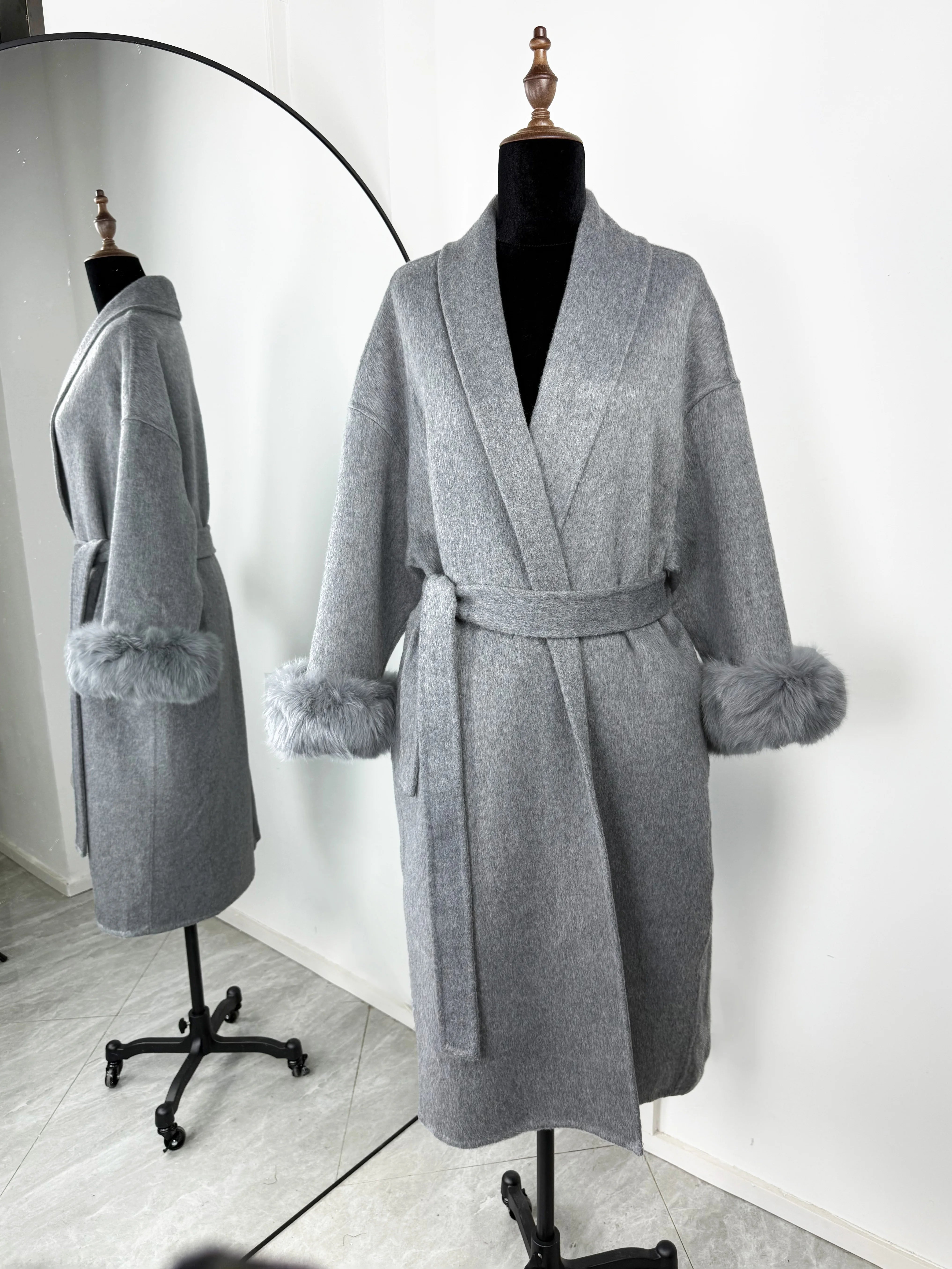 TARUXY Fox Fur Woolen Coats Women's Short Coat Office Lady Removable Elegant Double-sided Wool Overcoat 2025 New Cardigan Jacket GONZALES ONLINE SHOP
