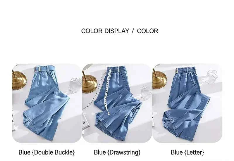 High Waist Straight Leg Denim Jeans Ice Silk Yoga jeans Summer Thin Wide Leg Pants Women's Fashion Comfortable Fit Jeans