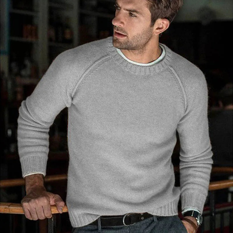 Autumn Winter Solid Sweater Men New Casual Slim Fit Mens Knitted Sweaters Comfort O-Neck Knitwear Pullover Men S-3XL Pull Homme GONZALES ONLINE SHOP