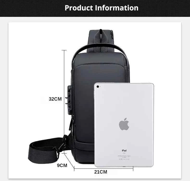 New Brand Designer Men Crossbody Bag PU Leather Classic Anti-Theft Shoulder Bag Chest Bag Multifunctional for Men
