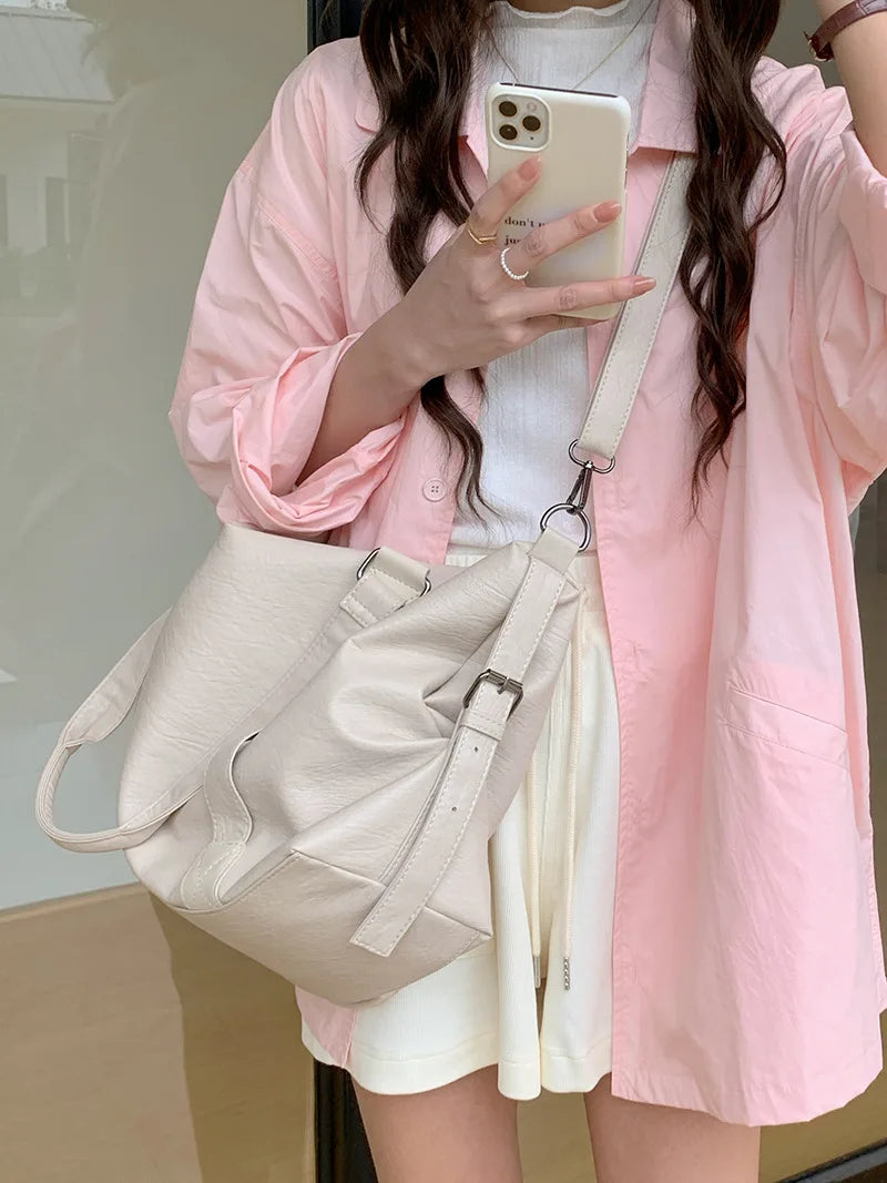 Fashion Tote Bag Leather Women Bag Simplicity Handbag Solid Vintage Shoulder Messenger Bag for Ladies GONZALES ONLINE SHOP