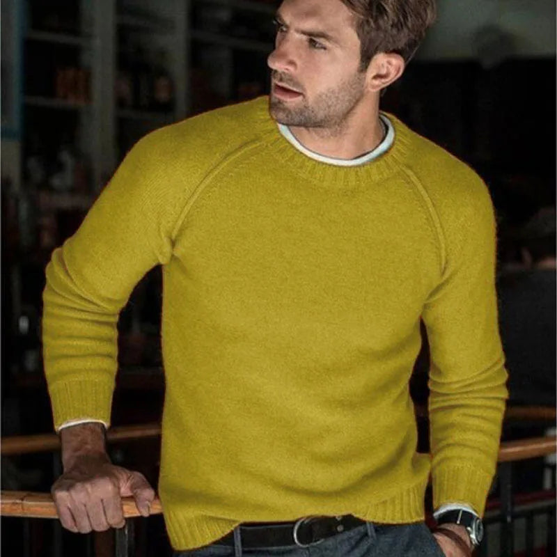 Autumn Winter Solid Sweater Men New Casual Slim Fit Mens Knitted Sweaters Comfort O-Neck Knitwear Pullover Men S-3XL Pull Homme GONZALES ONLINE SHOP