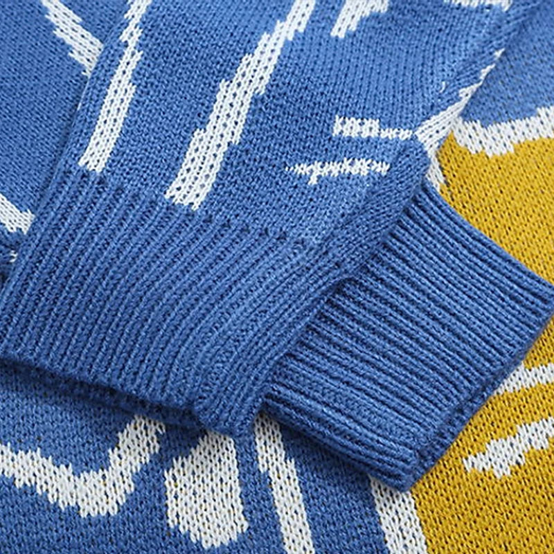 Y2k Vintage Sweater Men 2023 Winter Cartoon Loose Knitted Sweater Japanese Harajuku Hip Hop Streetwear Women Knitwear Pullovers GONZALES ONLINE SHOP