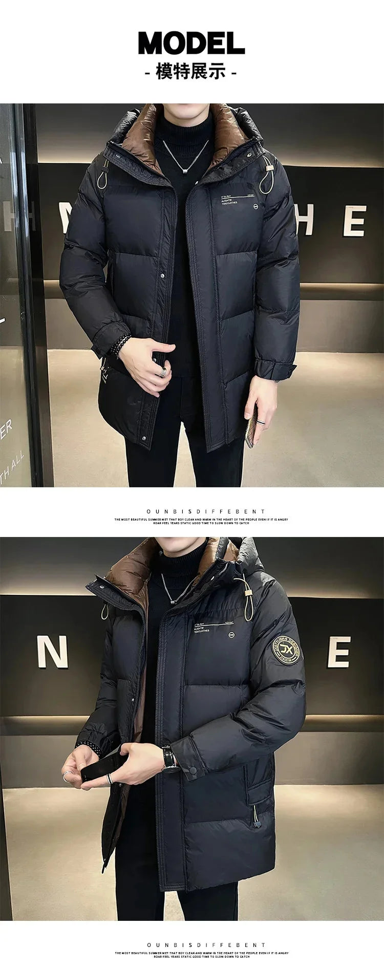 Men's Winter Long Down Jacket 2025 New Designer Clothing Super Thick Hooded Coat Luxury GONZALES ONLINE SHOP