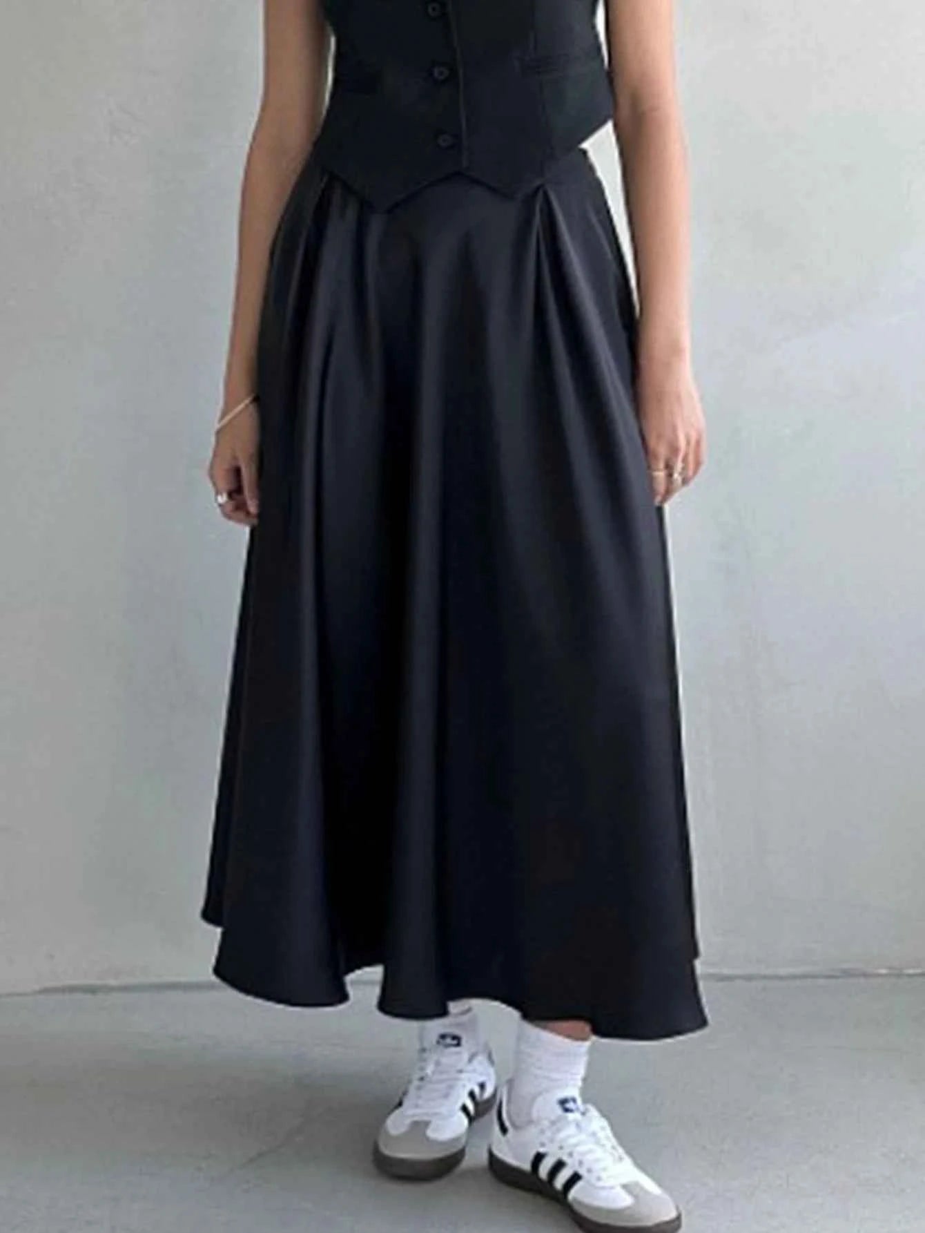 Sexy fashion maxi satin skirt women summer high waist long skirts elegant black white party skirt for woman clothing streetwear