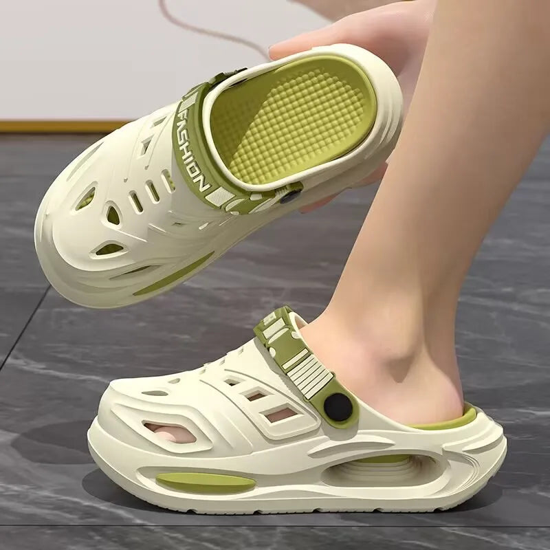 Arch support, anti slip, soft sole, wear-resistant cool slippers for wearing, thick sole breathable odor proof summer hole shoes GONZALES ONLINE SHOP