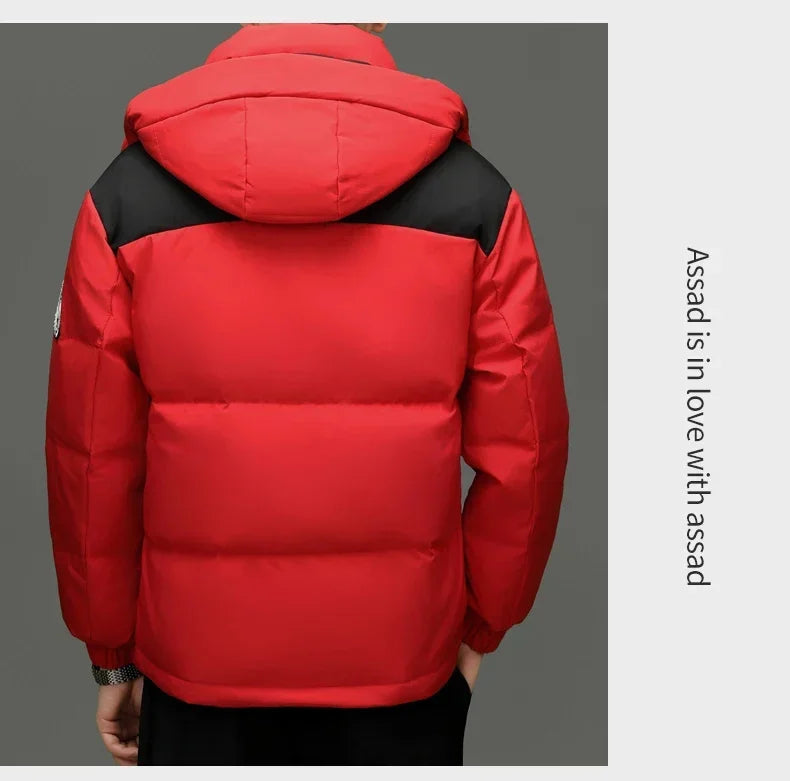 Winter New Down Jacket Men's Thick Warm White Duck Casual Coat Hooded Cold-proof Jack Clothing GONZALES ONLINE SHOP